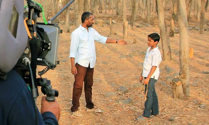 Nagraj on the sets during the shooting of the film